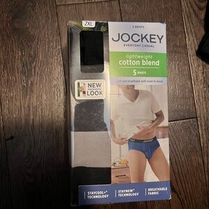 BNIB Jockey Men's Black Cotton Blend Briefs - 5 Pack